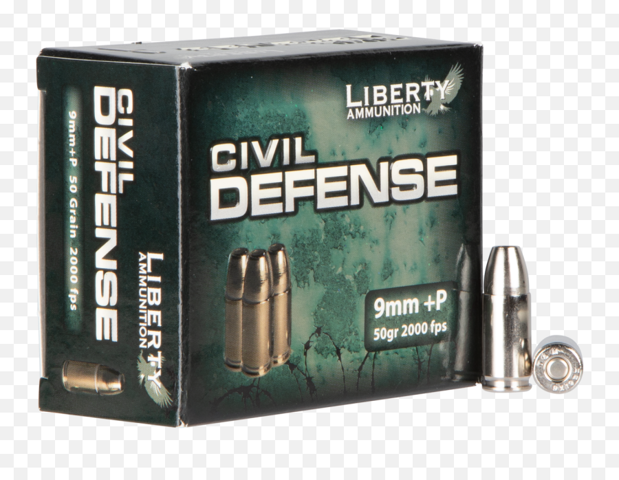 Liberty Ammunition Lacd09014 Civil Defense 9mm Luger 50 Gr Hollow Point 20 Bx 10 Cs - Parabellum Png,Bullet Belt Png