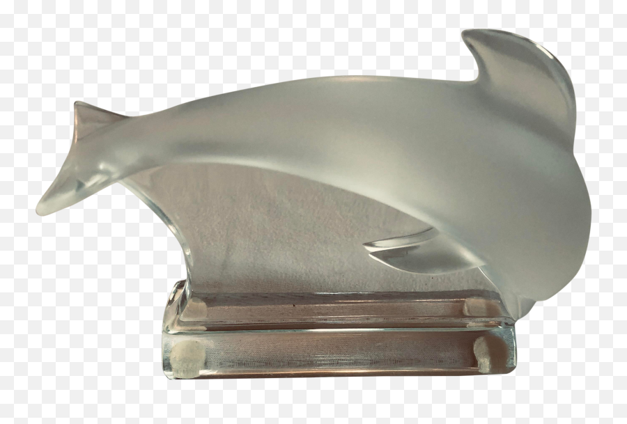Vintage Lalique Frosted Clear Crystal Dolphin Figurine - Bronze Sculpture Png,Dolphin Transparent