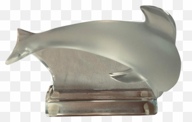 Vintage Lalique Frosted Clear Crystal Dolphin Figurine - Bronze Sculpture Png,Dolphin Transparent