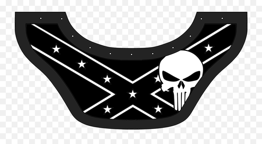 Rebel Punisher Black - Neo Confederate Transparent Cartoon Black And White Confederate Flag Png,Punisher Skull Png