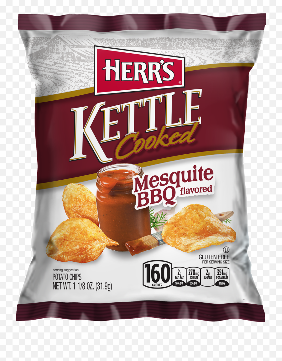 Mesquite Bbq Kettle Cooked Potato Chips Herru0027s - Kettle Cooked Mesquite Bbq Png,Bbq Transparent