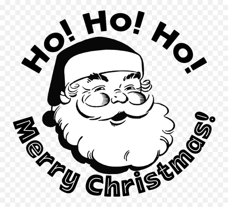 Santa Message - Clip Art Santa Claus Black And White Png,Santa Hat And Beard Png