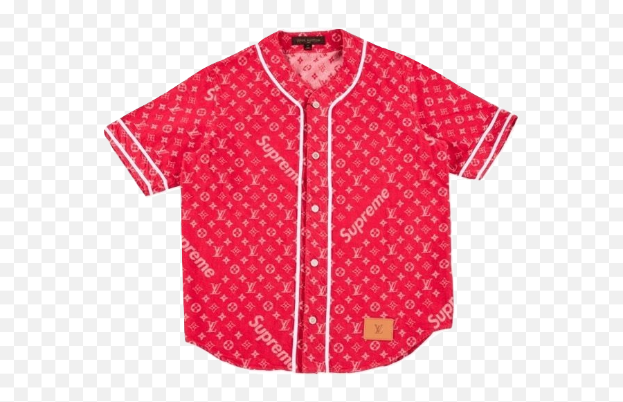 Supreme X Louis Vuitton Jacquard Denim Baseball Jersey - Red Used Supreme X Louis Vuitton Png,Louis Vuitton Pattern Png