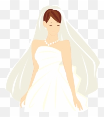Bride In Her Wedding Dress Clipart - Wedding Dress Clipart Png,Wedding Veil Png
