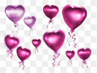 Heart Balloons Transparent Image Png Arts - Transparent Background Pink Balloons Png,Balloons Transparent