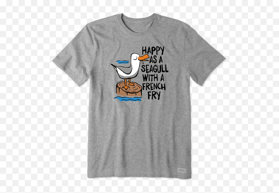 Menu0027s Happy As A Seagull Crusher Tee Life Is Good - Give Bees A Chance Shirt Png,Seagull Icon