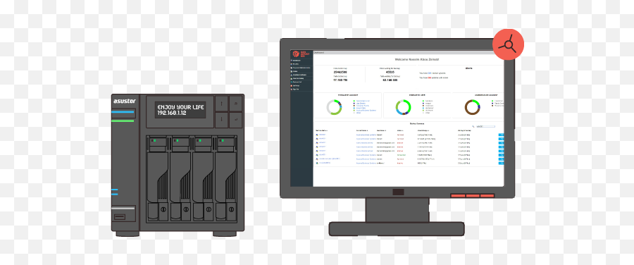 Online Backup For Asustor Cloud Based Solutions - Vertical Png,Nas Storage Icon