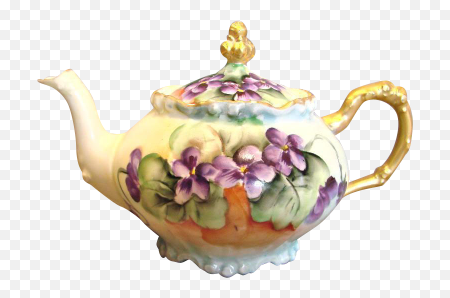 Download Vintage French Limoges Demitasse Teapot Hand - Teapot Png,Teapot Png