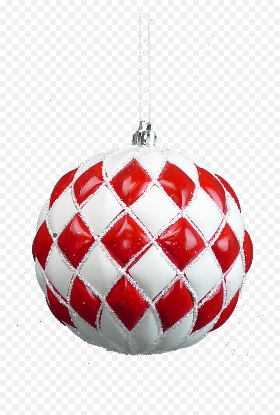 4 Diamond Pattern Ball Ornament Redwhite - Christmas Ornament Png,Diamond Pattern Png