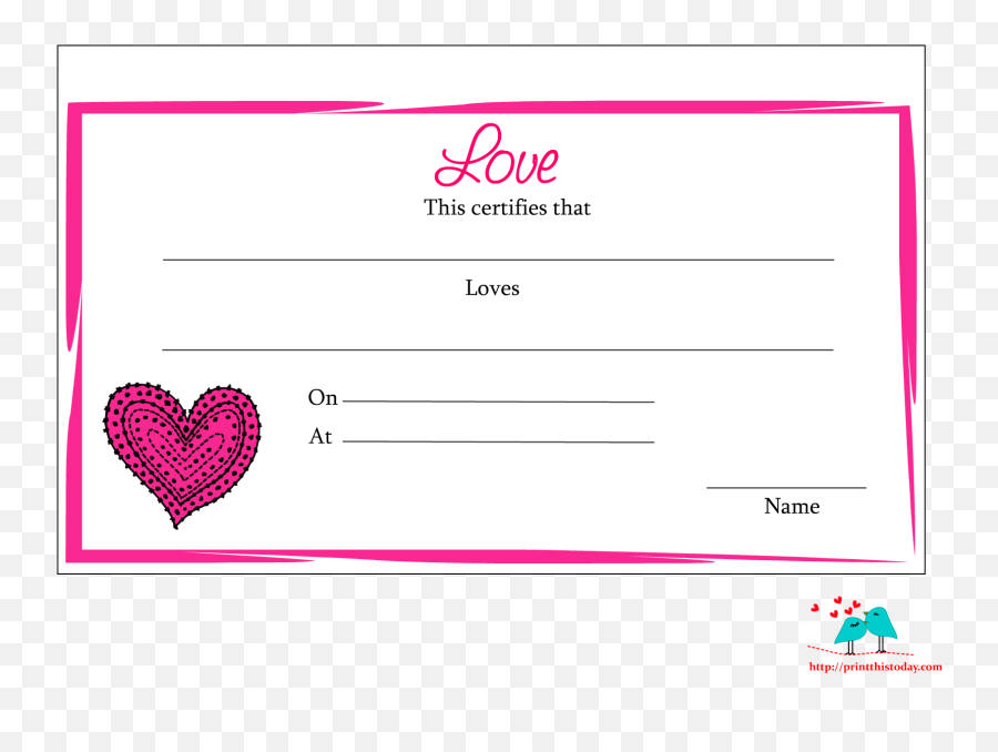 Free Printable Love Certificates - Love Certificate For Boyfriend Png,Certificate Background Png