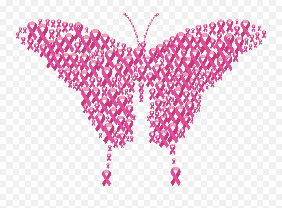 Pink Butterfly Symmetry Png Clipart - Butterfly Breast Cancer Ribbon,Breast Cancer Awareness Png