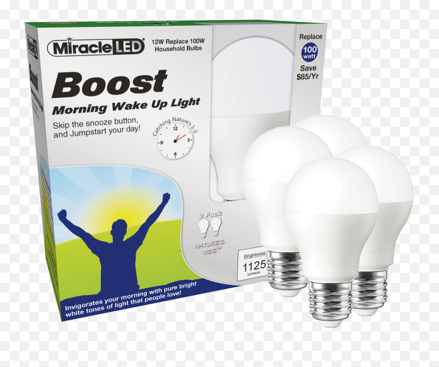 Download Miracle Led Boost Morning Wake Up Light Bulb 1 - Miracle Led Bulb 12w Png,Gold Light Png