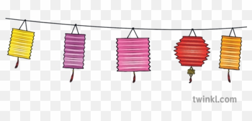 Small Paper Lanterns Illustration - Place Of Worship Png,Lanterns Png