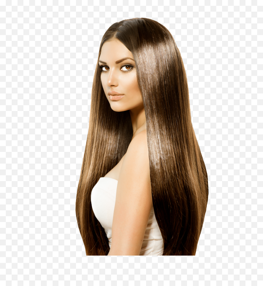 Long Hair Silky Brown - Brazilian Hair Treatment Model Png,Hair Model Png -  free transparent png images 