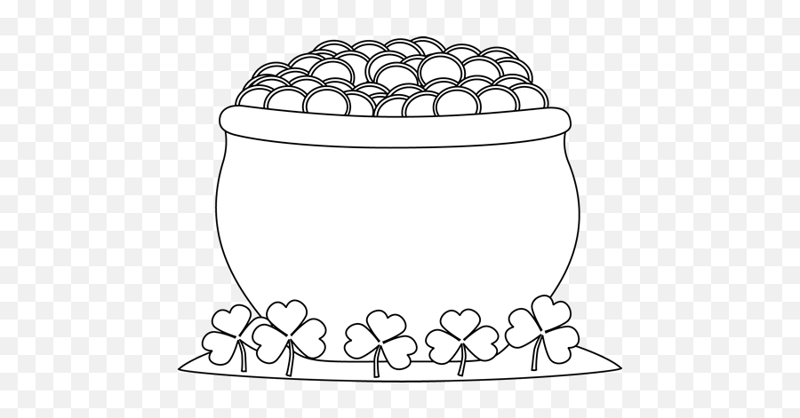 pot of gold clip art black and white