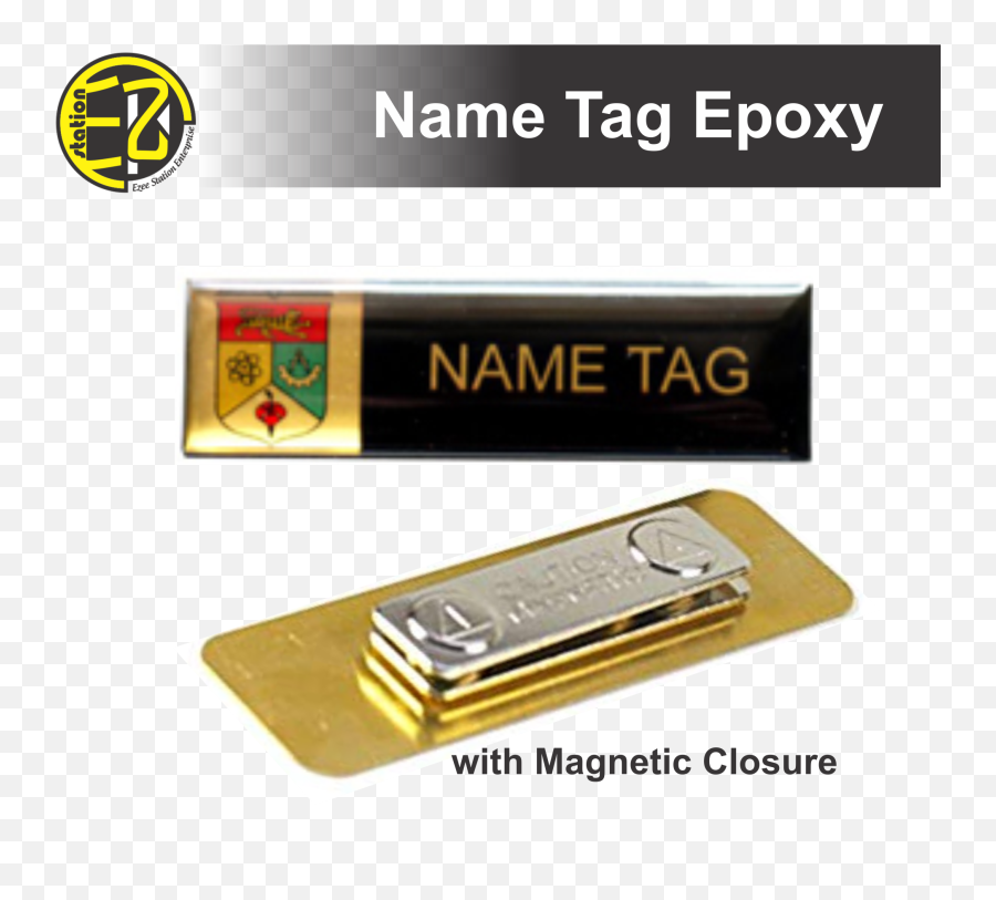 Brass Plate Tag Nama Papan Besi Epoxy - Gold Png,Nametag Png