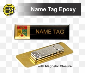 Brass Plate Tag Nama Papan Besi Epoxy - Gold png