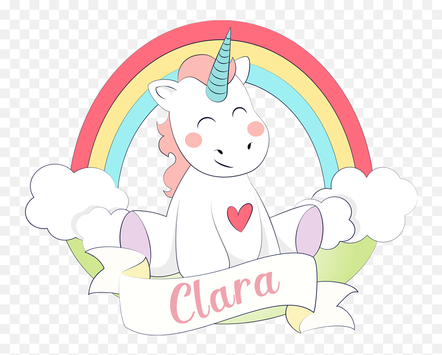 Rainbow Unicorn Fairy Tale Wall Decal - Unicornio Con Arco Iris Png,Unicornio Png