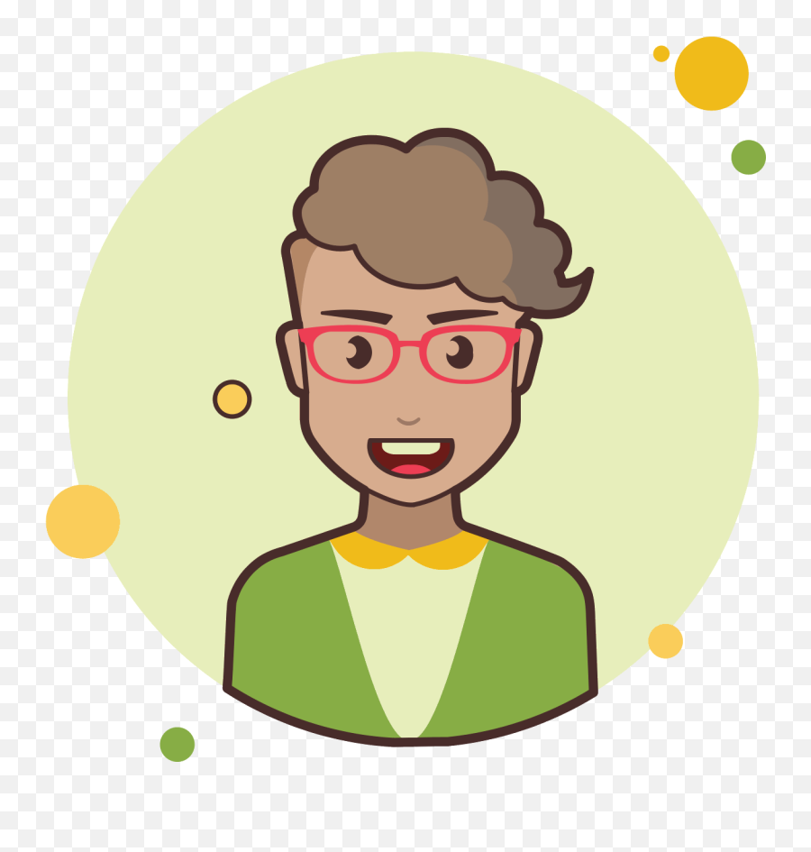 Short Curly Hair Lady With Red Glasses Icon - Cartoon Question Mark Girl Png,Cartoon Glasses Transparent