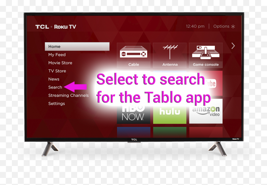 Download Hd Tablo App Roku Smart Tv - 40 Inch Tcl Roku Smart Tcl Smart Tv 43 4k Png,Roku Png