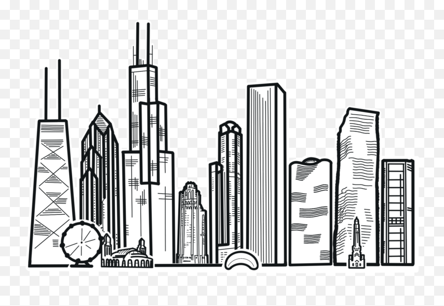 Lovisa Dribbble - Vertical Png,Chicago Skyline Silhouette Png