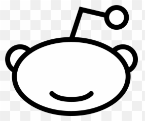 Download Hd Reddit Icon Logo Black And - Transparent White png