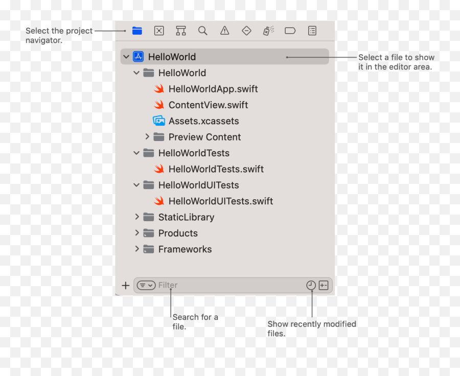 Managing Files And Folders In Your Xcode Project Apple - Vertical Png,Projects Folder Icon