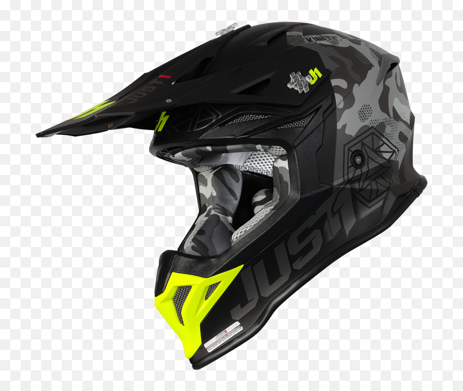 Just1 J39 Kinetic Camo Fluo Yellow Red Black Matt - Just 1 J 39 Png,Icon Carbon Fiber Helmet