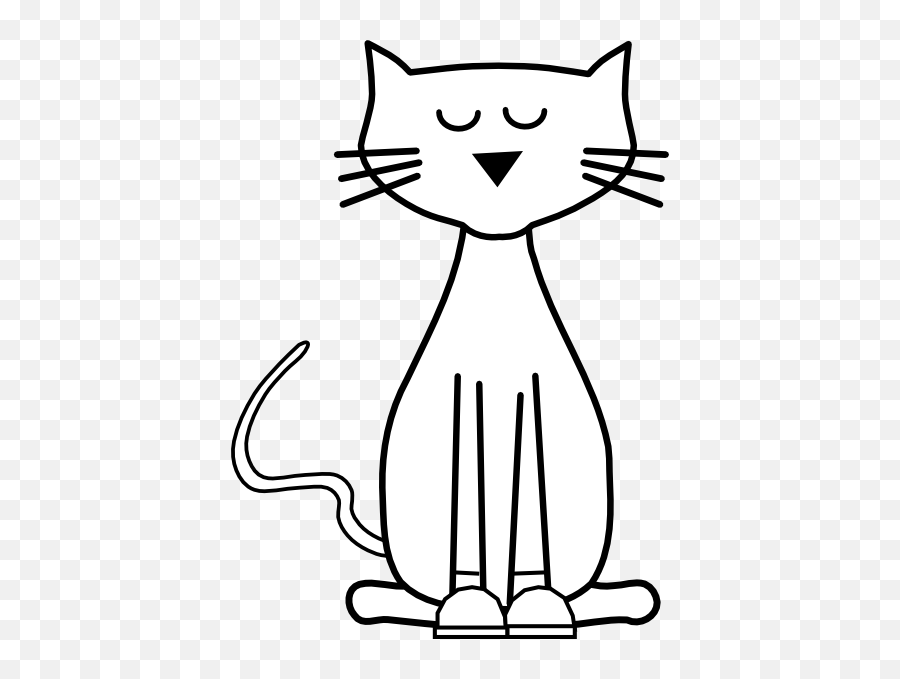 Free Pete The Cat Silhouette Download - Cat Black And White Cartoon Png,Pete The Cat Png