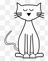 Free Pete The Cat Silhouette Download - Cat Black And White Cartoon Png,Pete The Cat Png