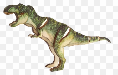 T - Rex dinosaur colored 3D Wooden Puzzle Touchwoodesign Tyrannosaurus png
