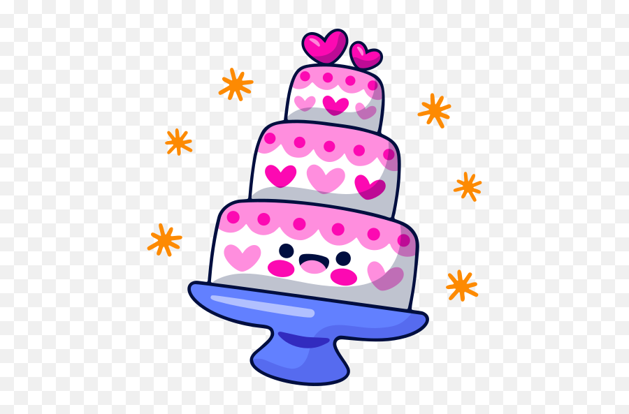 Wedding Cake Stickers - Free Food And Restaurant Stickers Cake Decorating Supply Png,Hello Kitty Icon Pack