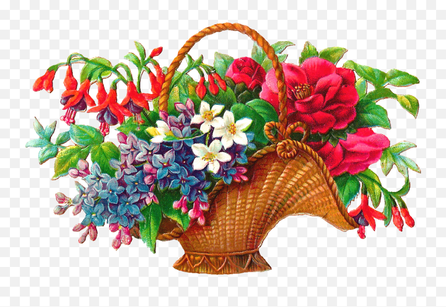 Floral Clipart Basket - Transparent Welcome Flowers Png,Basket Transparent