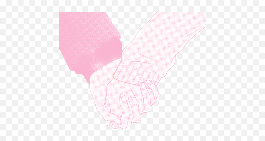 Pink - Holding Hands Pink Aesthetic Png,Anime Couple Transparent