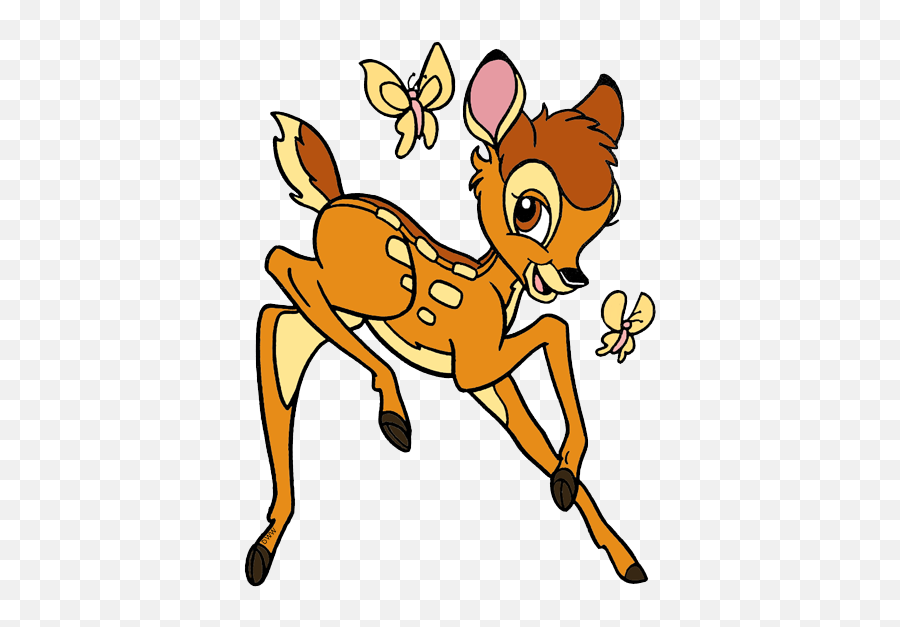 Bambi With Butterfly Clipart Png Image - Butterfly Bambi,Bambi Png