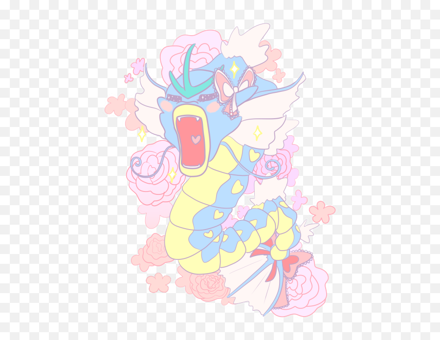 Pastel Transparent Gyarados Alfie Art - Gyaru Gyarados Png,Gyarados Png