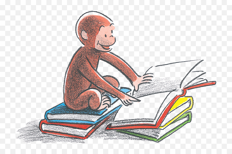 Curiosity Day - Curious George With Books Png,Curious George Png