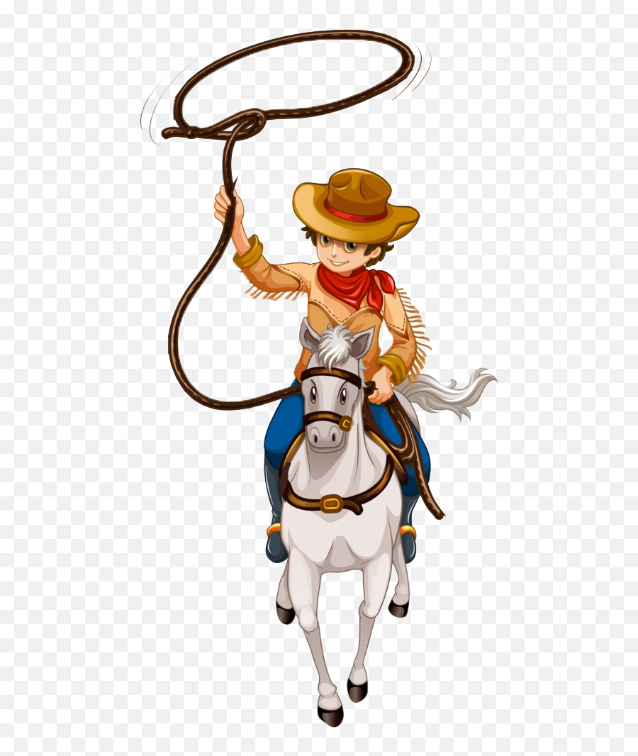 Cowboy Rope Png Transparent Real - Cowboy Ride A Horse Cartoon,Rope Png