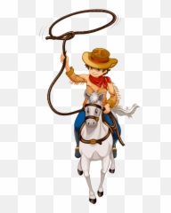 Cowboy Rope Png Transparent Real - Ride A Horse Cartoon