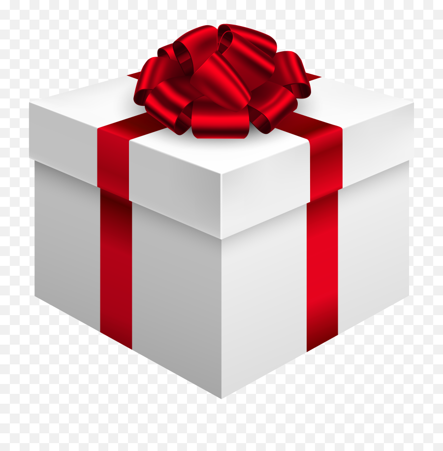 White Gift Box Png Transparent - White Red Gift Box,Gift Box Png
