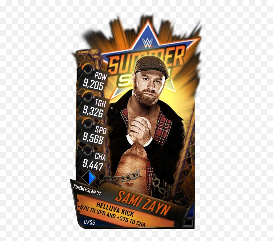 Sami Zayn - Wwe Supercard Season 1 Debut Wwe Supercard Dean Ambrose Wwe Supercard Png,Sami Zayn Png