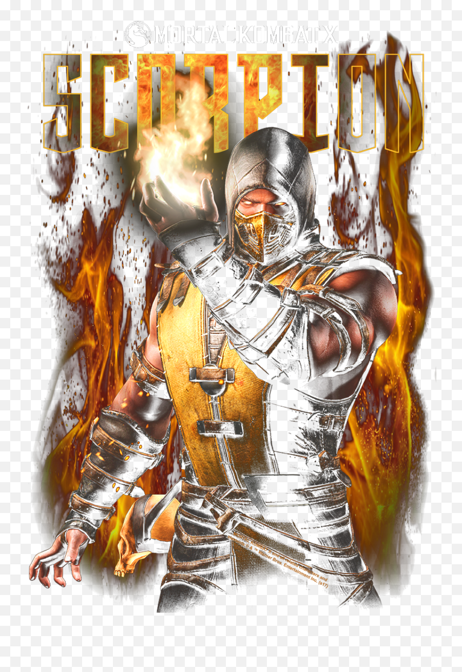 Mortal Kombat Scorpion Menu0027s Regular Fit T - Shirt Poster Png,Scorpion Mortal Kombat Png