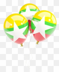 Three Balloons Illustration Of Flag Myanmar - Flag Balloon png