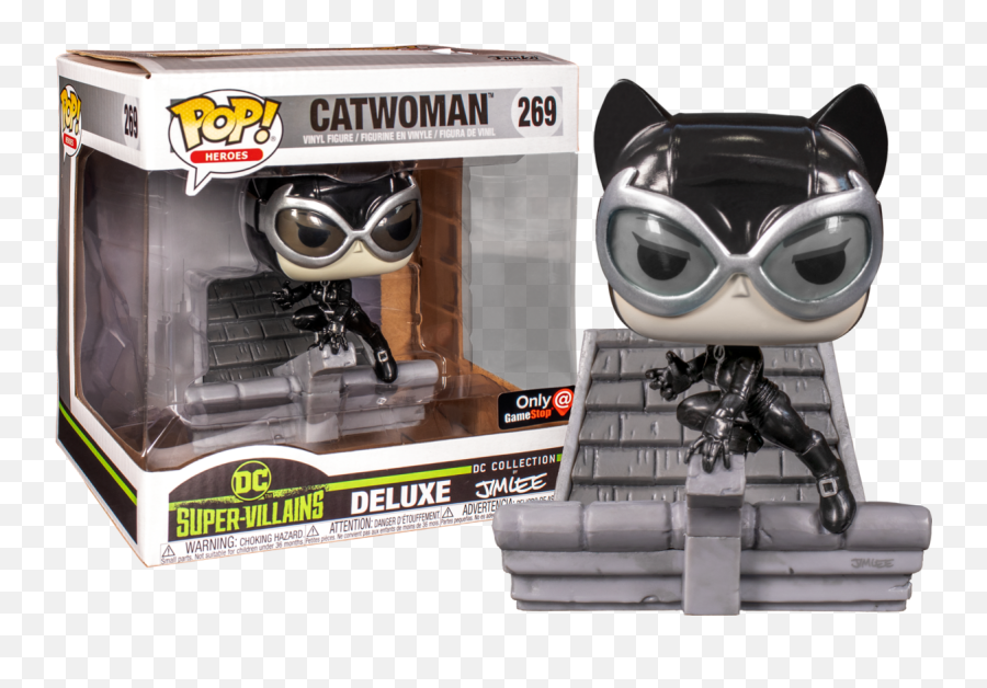 Funko Pop Dc Heroes - Catwoman Jim Lee Deluxe Black And White Vinyl Figure 269 Game Stop Exclusive Catwoman Jim Lee Funko Pop Png,Catwoman Png