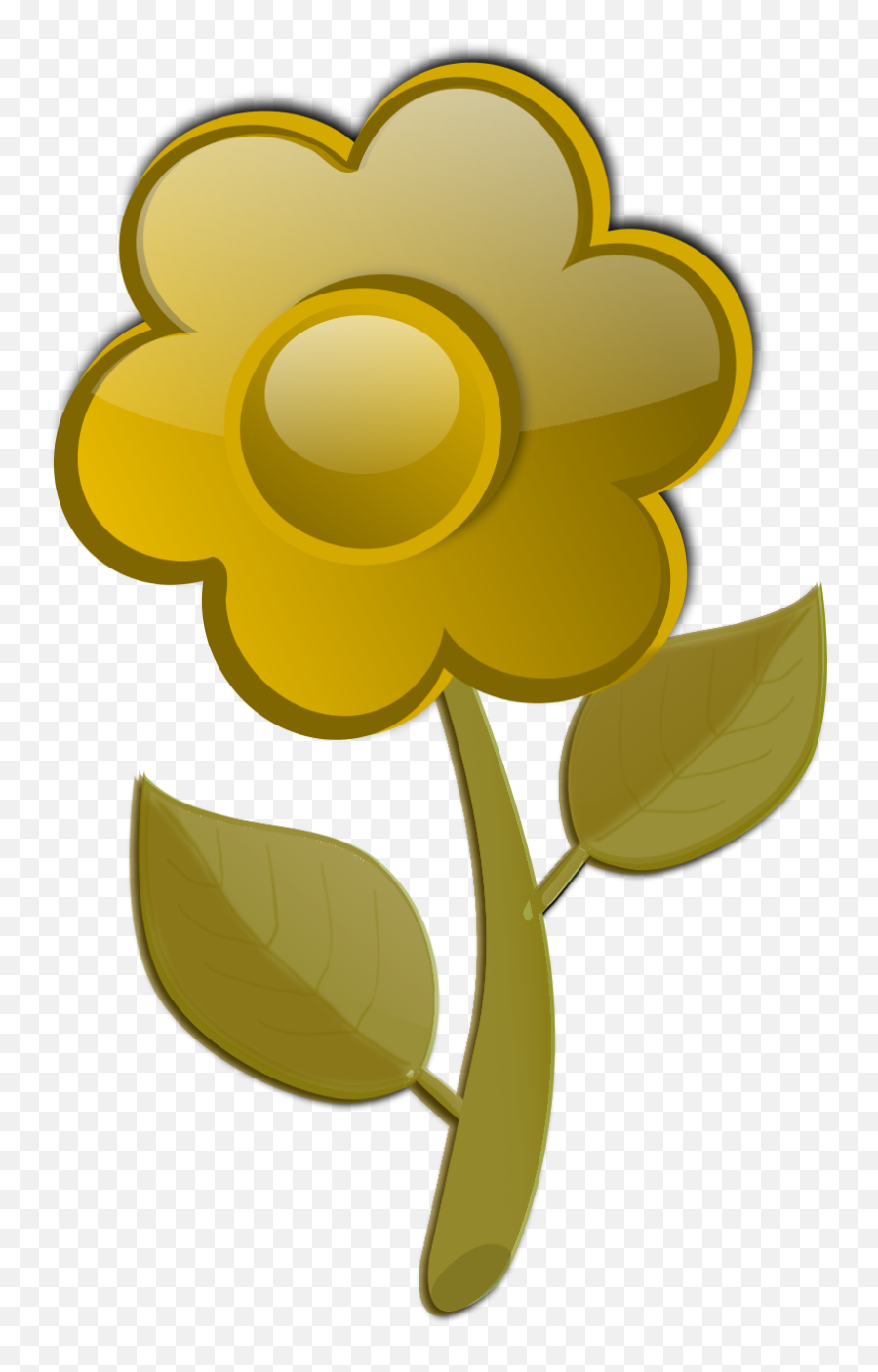 Gloss Yellow Flower - Flower Clipart Flower Green Png,Yellow Flower Logo