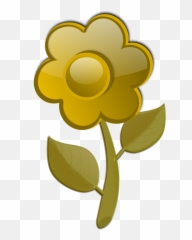 Gloss Yellow Flower - Clipart Green Png