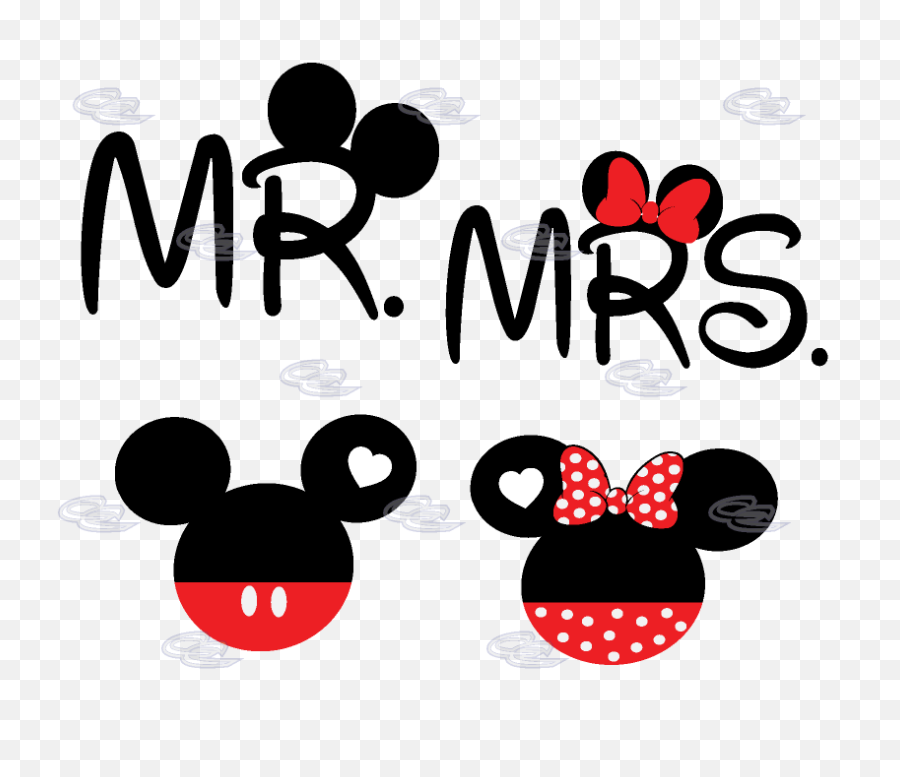 Download Mickey Minnie Mouse Head Mr Mrs With Big Ears - Mr Mrs And Mr Mickey Mouse Png,Minnie Mouse Head Png