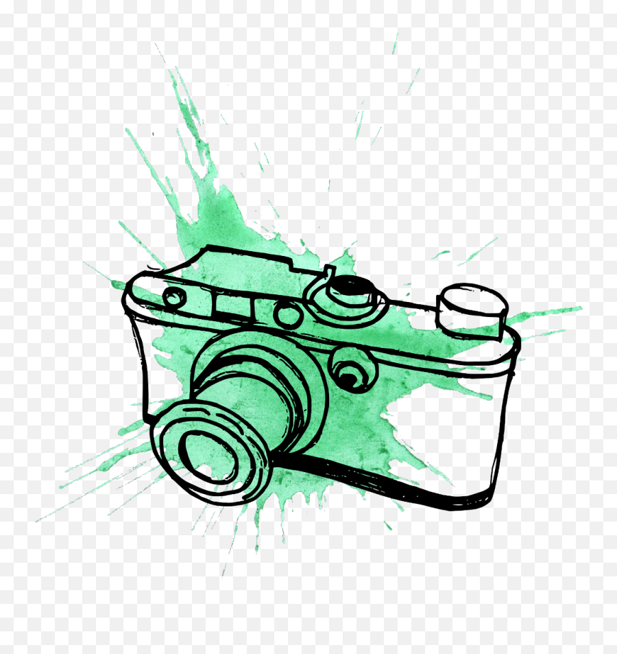 Download Hd Ftestickers Camera Watercolor Stain Splash Paint - Old Camera Lineart Transparent Background Png,Camera Drawing Png