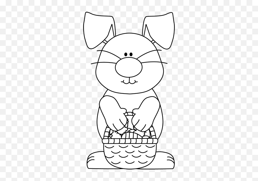 Download Black And White Bunny With - Cute Bunny Clip Art Black And White Png,White Bunny Png