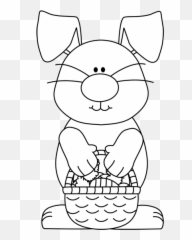 Download Black And White Bunny With - Cute Clip Art png